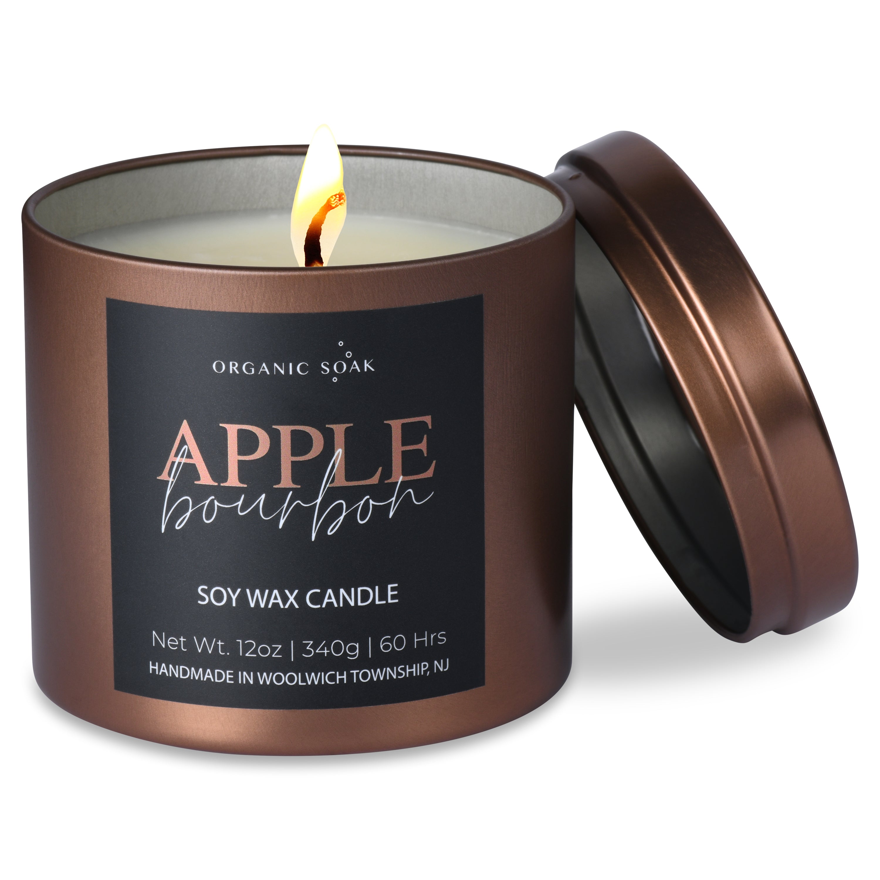 Apple Bourbon Scented Soy Candle