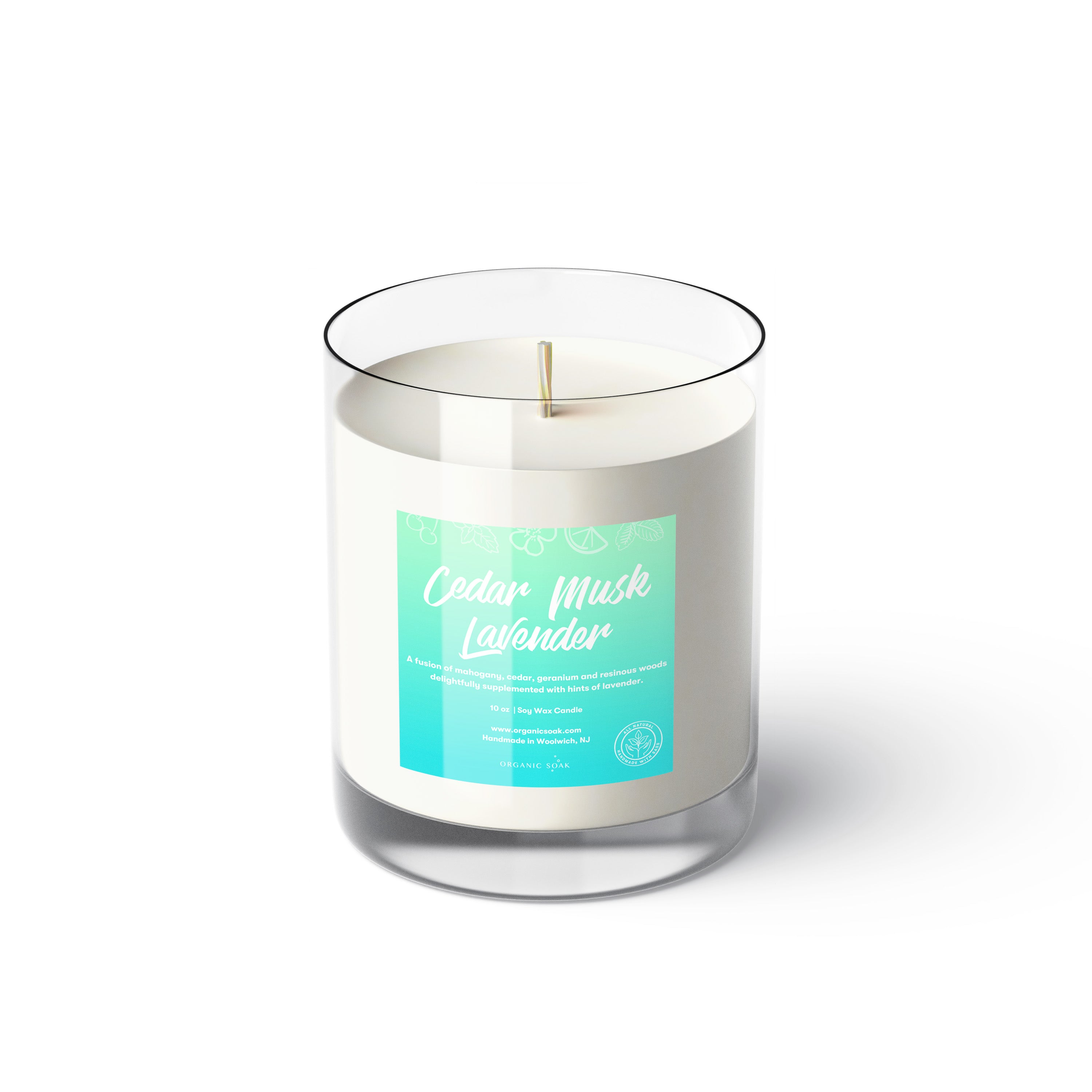Cedar Musk Lavender Scented Soy Candle