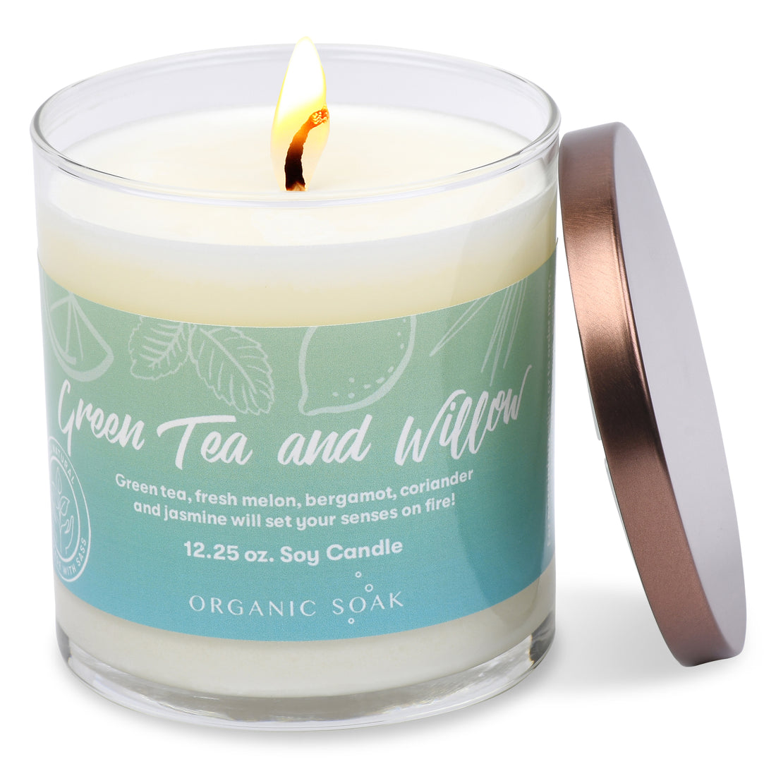 Green Tea and Willow Scented Soy Candle
