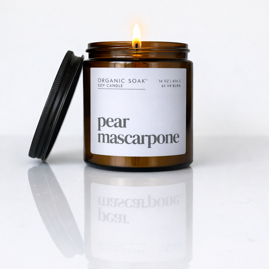 Scented candle labeled &