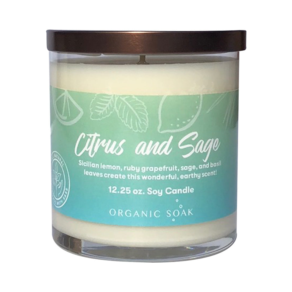 Citrus and Sage Scented Soy Candle