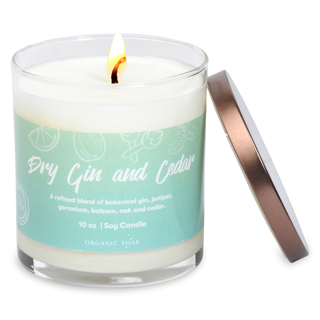 Dry Gin &amp; Cedar Scented Soy Candle