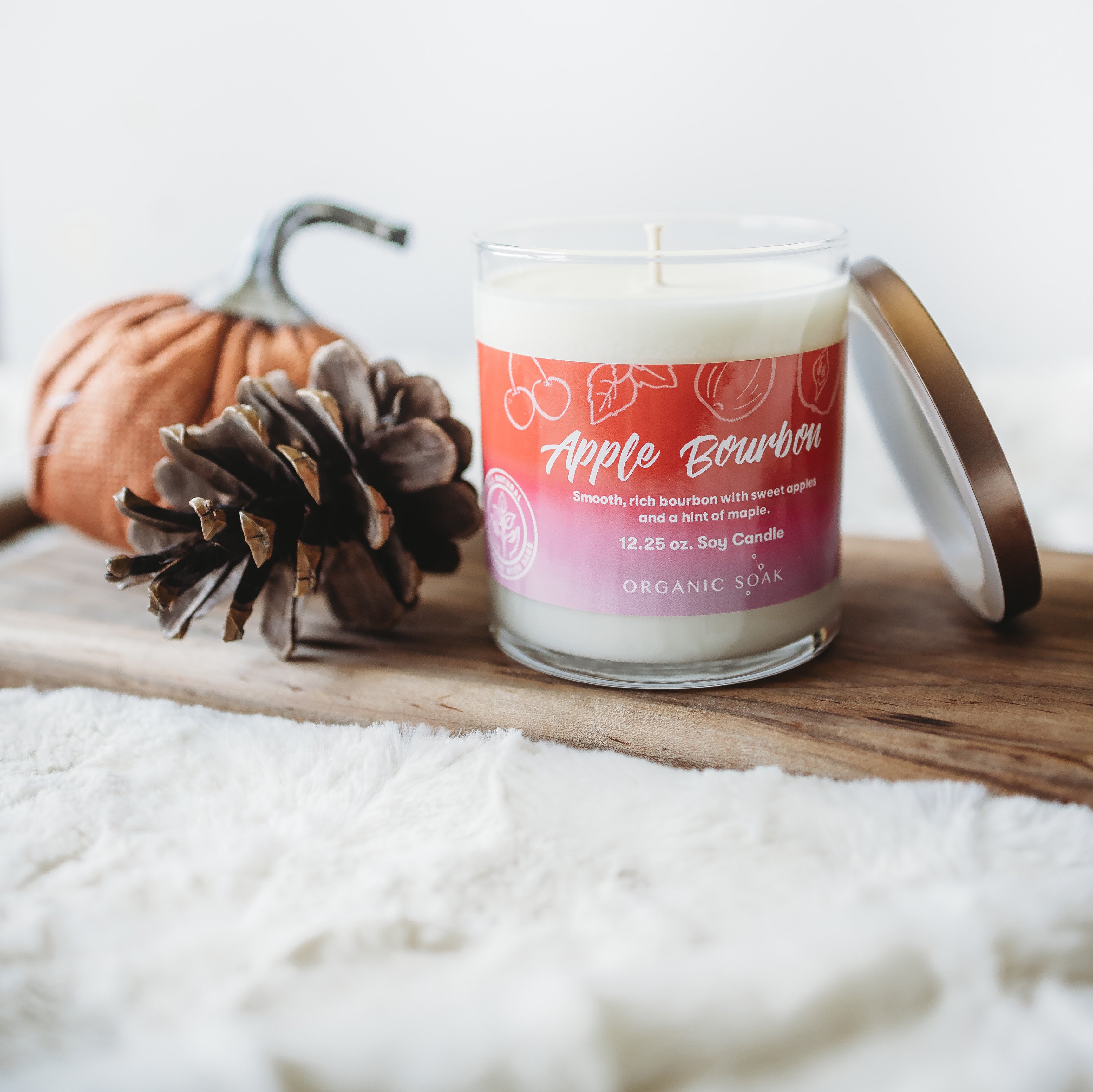 Apple Bourbon Scented Soy Candle